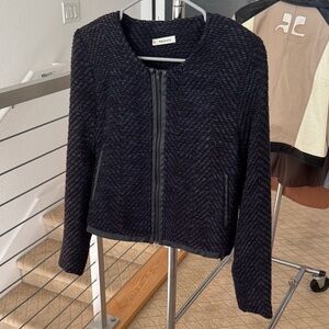 Navy Textured Blazer Jacket